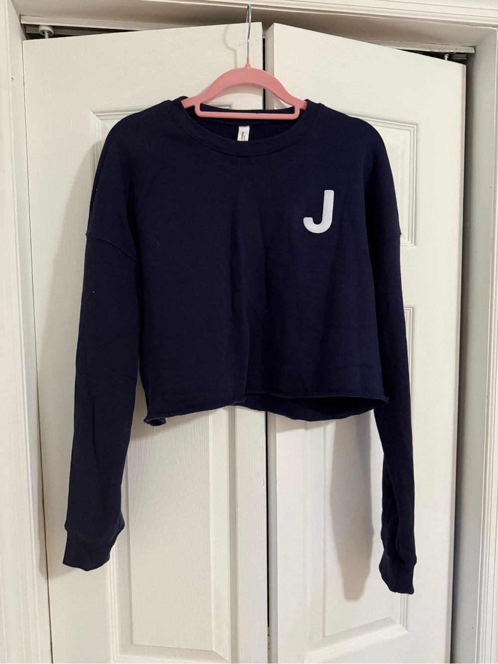 New Bella Canvas Cropped Navy Sweatshirt, Size M